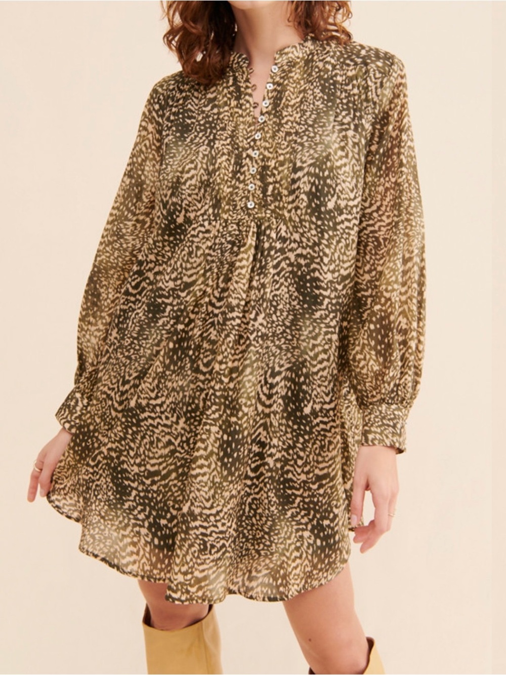 Joie Ramera Silk Blend Long Sleeved Mini Dress, Boho, Peasant NWT
